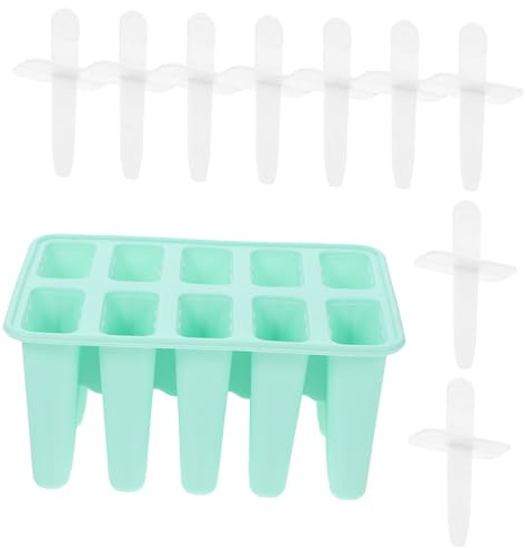 LOLIPPYY Molde de Silicona para Paletas de Hielo Cavidades Reutilizable Seguro para Bebés Color Verde Fácil de Limpiar y Apto para Yogur Frutas y Jugos para Hacer Helados Caseros Verano