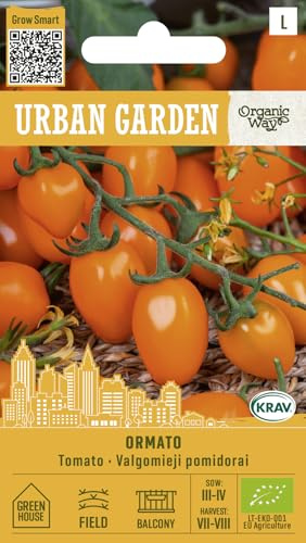 Organic Way | Tomates - ORMATO Graines de légumes | Tomate cocktail précoce sucrée et juteuse | Petits fruits aromatiques | Pour balcon, serre et extérieur | 1 sachet
