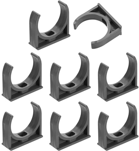 QUARKZMAN 8 Piezas Abrazaderas De Tubo De Agua De PVC Hebillas Soporte Gris | En Forma De U Para Mangueras, Para Tubos De Riego De 40mm, De Para Bandejas De TV, Para Mangueras