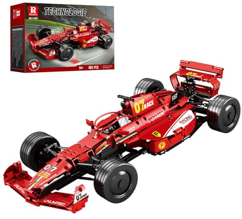 Reobrix F1, kit per auto per adulti, tecnica Formula 1, kit per auto da corsa, 1:8, display del modello per casa, ufficio, oggetti da collezione per fan F1 14+ (928 pezzi, versione statica)