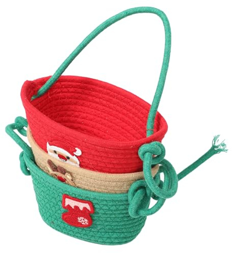 LOLIPPYY Organizer da Appendere a Parete a 3 Livelli in Corda di Cotone 23X13 CM Cestino Portaoggetti Boho Sospeso per Cucina Bagno e Cameretta Contenitore Salvaspazio Decorativo