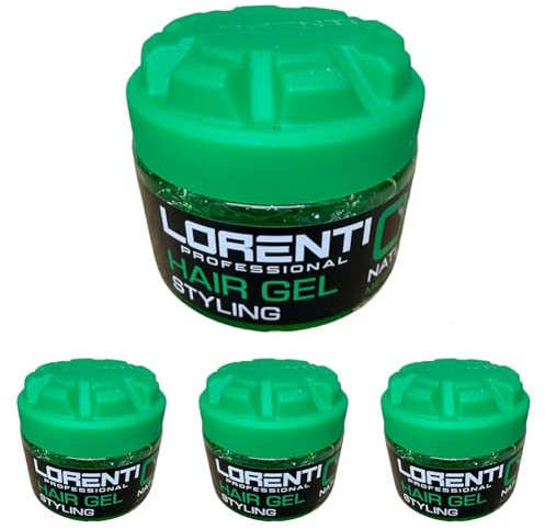 LORENTI TOKYO & SEOUL Barber Haargel Herren - Starker Halt - Kein Verkleben und ohne Rückstände - Alkohol Frei - Hair Gel - wet hair look - 300ml (Packung mit 4)