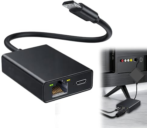 Ethernet Adapter for Fire TV Stick, Micro USB to RJ45 Ethernet Network Adapter Up to 100 Mbps Compatible with 4K Fire Stick Google Home Mini Chromecast and More Streaming TV Sticks