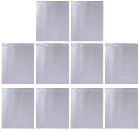 CIYODO Lot de 10 Tapis D'insonorisation en Coton Argenté de 5mm pour Capots Moteur, Isolation Phonique et Thermique pour Voitures et Camions