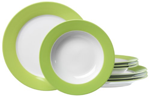 Ritzenhoff & Breker Tafelservice Doppio, 8-teilig, Porzellangeschirr, Grün