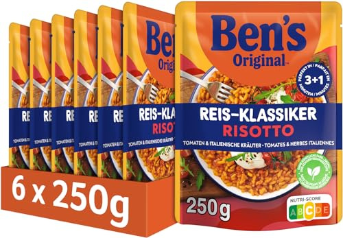 Ben's Original Express Reis Risotto Tomaten & italinische Kräuter 6 x 250g | 6 Packungen, Schnelles Fertiggericht, Risotto mit Tomaten & Kräutern, In 2 Min. fertig, Italienische Art
