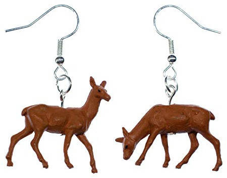 Miniblings Reh Ohrringe Hänger Waldtier Tiere Rehe Rehkitz versilbert | Ohrschmuck, sorgfältig in Berlin gefertigt, mit Hirsch und Damwild