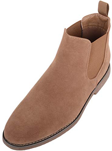 ABSOLUTE FOOTWEAR Botines de gamuza sintética para hombre, sin cordones, estilo Chelsea Desert, arena, 44 EU