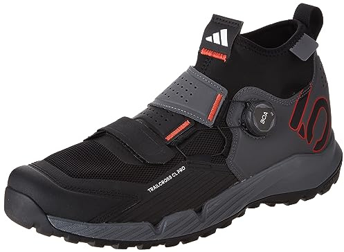 adidas Men's Five Ten Trailcross Pro Clip-in W Mountain Bike Shoe, Grey Five/Core Black/Red, 14