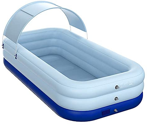 Piscine gonflable grande taille - Piscine familiale avec pompe gonflable - Piscine de luxe - Piscine pour adulte - Bleu - 428 cm