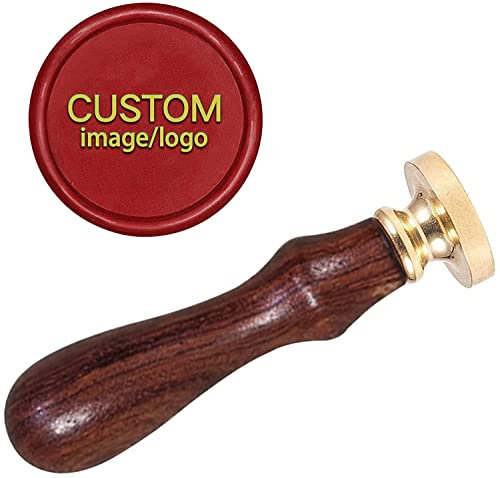 Siegelstempel Personalisiert, Customized Personalisierbarer Wachssiegel-Stempel, Kundenspezifische Wachssiegel Stempel Personalisiert, Holzgriff Siegel Logo-Design Messing Wachsstempel Personalisiert