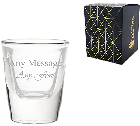 Personalised Engraved American Shot Glass 1oz/30ml, Any Message, for Any Occasion Such as Birthdays, Weddings, Christmas, Easter, Graduation, Engraved in The UK
