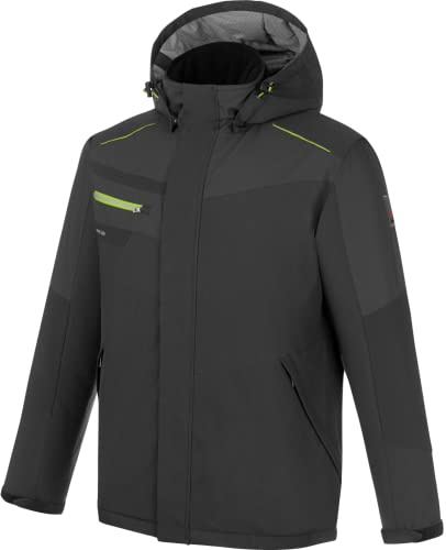 WÜRTH MODYF Parka Stretch Evolution – extra warme Herren Winterjacke für die kalten Tage in Anthrazit Lime - wasserabweisend und winddicht - in der Größe M
