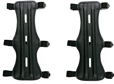 Zelerdo 2 Pack Archery Arm Guards Leather Forearm Protector Adjustable Bow Armguard