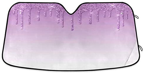 Pare Soleil Voiture Pare Brise Gouttes De Paillettes Violettes Scintillantes Pare Soleil Pare-Brise Aluminium Car Pare-Soleil 70x130cm pour SUV, Véhicules, Camion