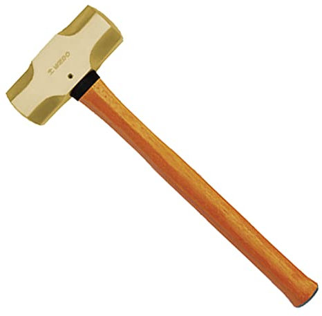 WEDO Fäustel Vorschlaghämmer Kopfgewicht 4000g, mit Holzgriff, Funkenfrei Schwerlasthammer, Abbruchhammer, Stemmhammer，Großer Hammer, BAM & FM Zertifikat, Beryllium Kupfer, Länge 900mm, 4kg