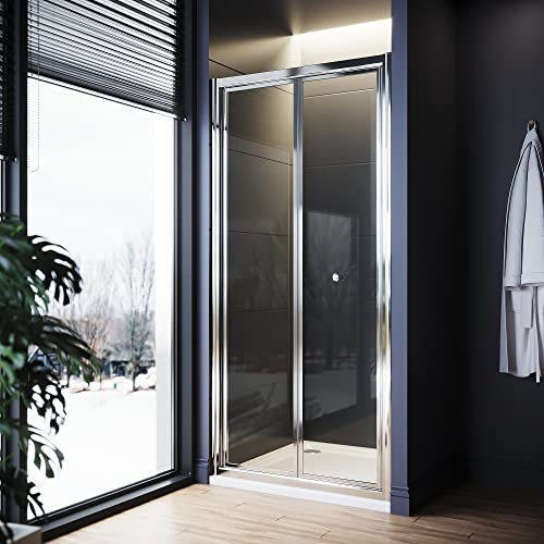 ELEGANT 760mm New Bifold Shower Enclosure with Magnetic Reversible Folding Shower Cubicle Door - Easy to Install