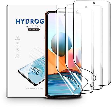nvskvd Protector de Pantalla para Xiaomi Redmi Note 10 Pro, 3 Piezas TPU Suave Película Protectora HD Transparente Flexible Suave Películas de Hidrogel (NO vidrio templado)