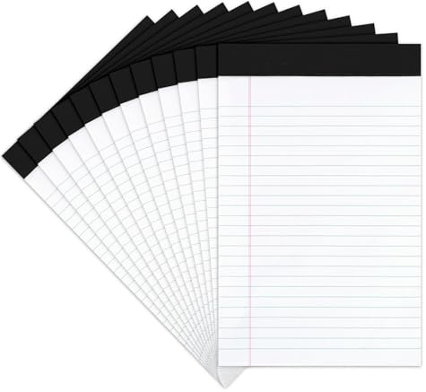 Goefun Legal Pads 8.5 x 11-50 Sheets Notepad, 12 Pack White Lined Notepads