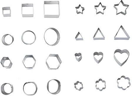 Stainless Steel Cutter Shapes Set, 24 Pcs Cookie Cutters Set, Vegetable Fruit Cutters Set for Home Kitchen Cooking Baking