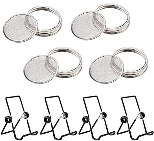 Sprossendeckel, Keimset für Glas, Keimset, Edelstahl, Keimglasdeckel, Sprossen-Set für 86 mm Mundgläser