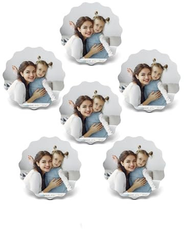 Lpraer 6 Stück Personalisierte Foto Kühlschrankmagnete Fotomagnet Fotorahmen Bilderrahmen Fotogeschenk für Küche, Zuhause, Schule, Klassenzimmer, Whiteboard, niedliche Dekoration (kleine Wellen)