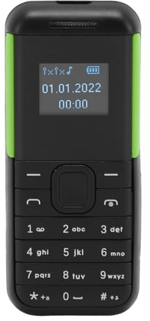Jectse Smallest Mobile Phone, BM222 GSM 2G Basic Phone Unlocked, 0.66in HD Screen, Dual SIM Card, Ultra Long Standby, Mini Buttons Cellphone for Seniors Kids Students (Black Green)