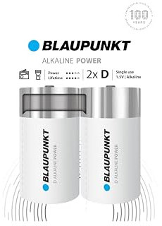 Blaupunkt Lot de 2 Piles alcalines LR20/D sous Blister