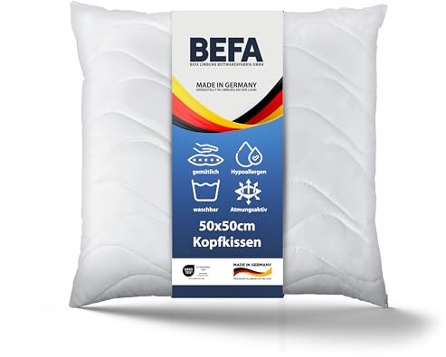BEFA CARE Prodotto in Germania cuscino 50x50 cm in microfibra con Aloe Vera, certificato ÖKO-TEX 100 Classe 1 (2 pezzi)