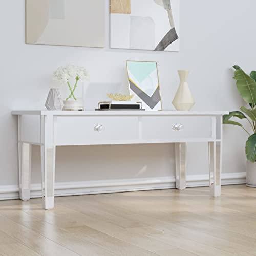 Spiegel-Couchtisch, Konsolentisch Nachttisch Wohnzimmertisch Pflanzenhocker Geeignet für Wohnung Aufenthaltsraum Teestube Büro 106x45x45 cm Holzwerkstoff und Glas