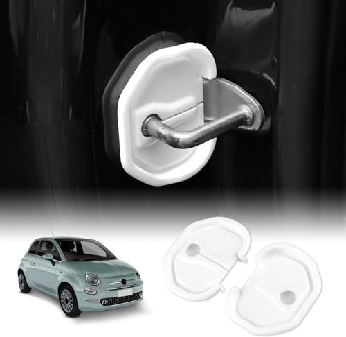 KUNGKIC Für Fiat 500 Fiorino Punto Fullback Qubo Doblo Panda Kieselgel Abdeckung Autotürschloss Staubschutzabdeckung Zubehör Innere Teile Trim (Weiß)