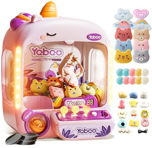 Vanvimen Unicorns Claw Machine for Kids Girls, Mini Arcade Candy Vending Machine, Fidget Prizes Refill, Egg Grabber Machine Dispenser, Easter Party Toys Gifts for Girls Boys