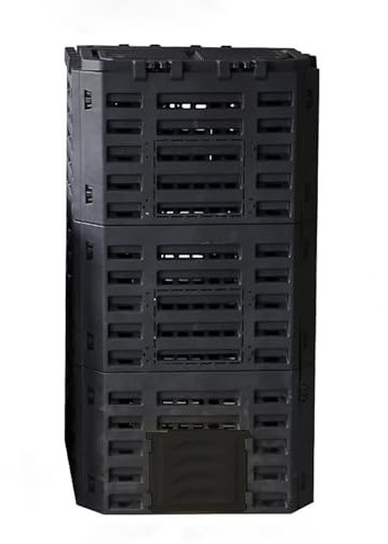 Compostador Jardin 500L, Compostera de JardíN de Material PP, Compostera Grande for Exteriores, Composta Liviana, CreacióN RáPida de Suelo FéRtil(Black)