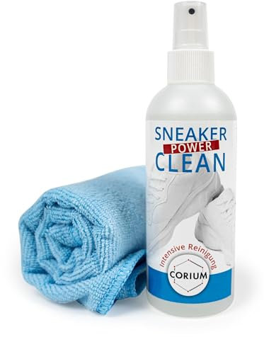 CORIUM, Intensiver Reiniger für weiße Sneaker und Sohlen, Effektiv Reiniger & Mikrofasertuch