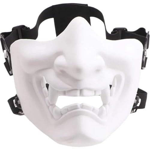 Muteitt Masque De Samouraï Oni, Masque De Guerrier Japonais, Masques De Personnage De Démon Hannya, Masque du Diable, Costume De Fête d'halloween, Accessoire De Cosplay