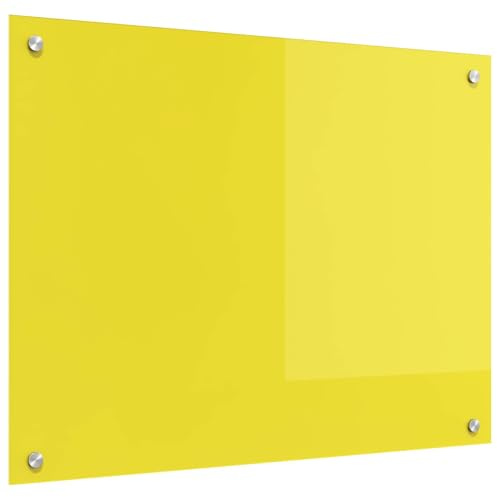 vidaXL Küchenrückwand Gelb 80 x 60 cm Gehärtetes Glas, Moderne, robuste Glasrückwand für die Küche, hitzebeständig, stylisches Design, easy Montage