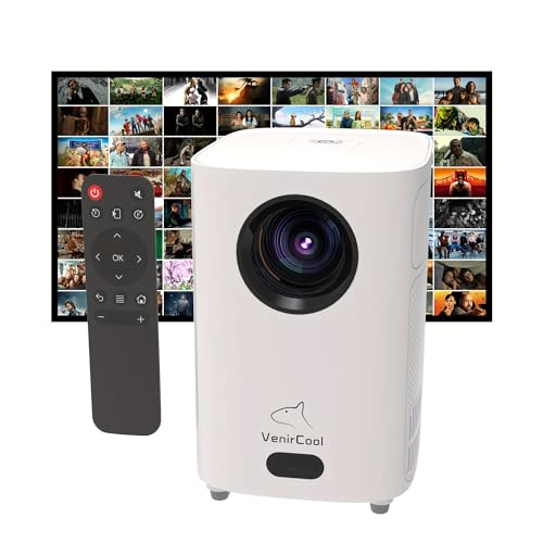 VenirCool Q1 Mini proiettore con WiFi e wireless, 720P nativo, supporta la decodifica 4K Smart Proiettore portatile Auto Keystone Home Video Proyector