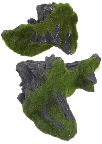BESPORTBLE Floating Aquarium Mountain Decor 2pcs Lightweight Artificial Stone Rock Sculpture for Fish Tank Landscaping, Floating Island Ornament Suitable for Aquascaping and Shrimp Habitat