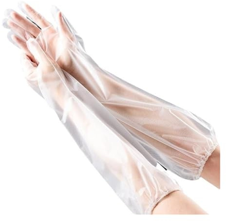 Générique Gants de ménage jetables en PE de 60 cm – Gants de nettoyage de cuisine imperméables for la préparation des aliments(20pcsPEthickenedgloves/5G)