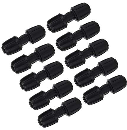 Leftwei Raccordo Dritto 10 Pezzi Per Tubo PE 16mm Irrigazione A Goccia | Set da 10, Materiale POM, Robusto & Antiruggine, Montaggio Senza Attrezzi, Compatto, per Giardino Irrigazione A Goccia