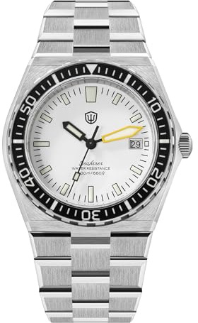 watchdives WD0017 Montre de plongée à quartz pour homme, mouvement VH31 Sweep Secondes / RD515, verre saphir, lunette saphir entièrement lumineuse, étanche jusqu'à 200 m, montre de sport en acier