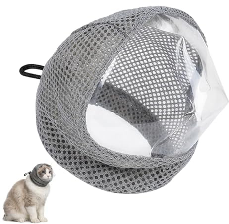 Cat Muzzle, Cat Grooming Head Cover with Adjustable Fit, Bite Protection for Veterinary Visits and Nail Trimming, Transparent Design for Clear Visibility and Comfort