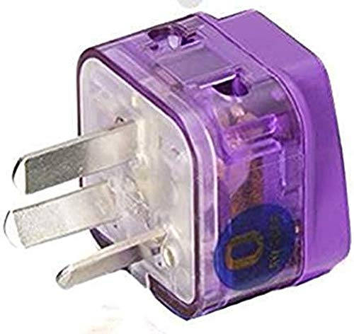 AC POWER TRAVEL ADAPTER PLUG FOR AUSTRALIA CHINA NEW ZEALAND ARGENTINA FIJI ISLANDS / WITH DUAL PLUG-IN PORTS AND SURGE PROTECTION / GROUNDED