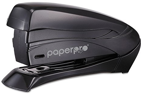 Bostitch Office Inspire Stapler, 15 Sheet Capacity, One Finger Use, No Effort, Spring Powered Stapler, Black