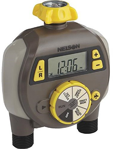 Nelson Doble Grifo de la Manguera de desagüe para programado Agua Temporizador