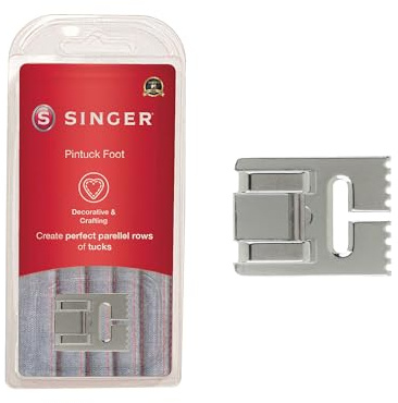 SINGER Pintuck Presser Foot | Grooved Design for Evenly Spaced Raised Tucks | Perfect for Embellishing Garments, Linens & Home Decor
