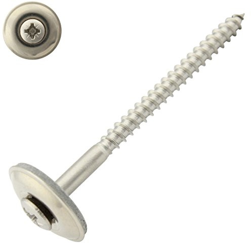 50 Stück Spenglerschrauben mit Dichtscheibe 20mm Kreuzschlitz 4,5x70 DIN 7995 Edelstahl A2 V2A