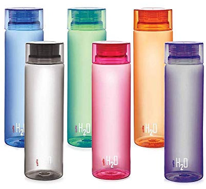 Cello H2O Unbreakable Bottle, 1 Litre, Set of 6