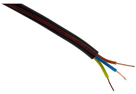 Zenitech Câble d'alimentation électrique U-1000 R2V 3G1,5mm² Noir - 50m