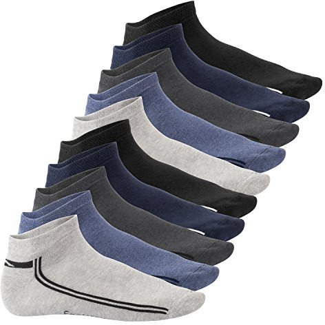 Footstar kvinnor och män motiv sneaker strumpor (10 par), korta strumpor med ränder – Sneak It!